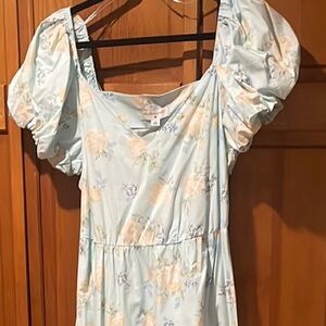 LoveShackFancy Blue Floral Dress Size 10 NWT